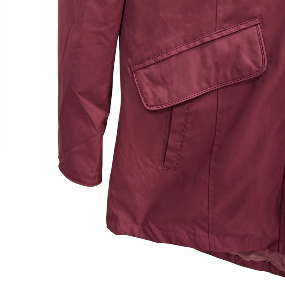 Lands End Rain Jacket / Outer Shell Jacket Maroon… - image 5